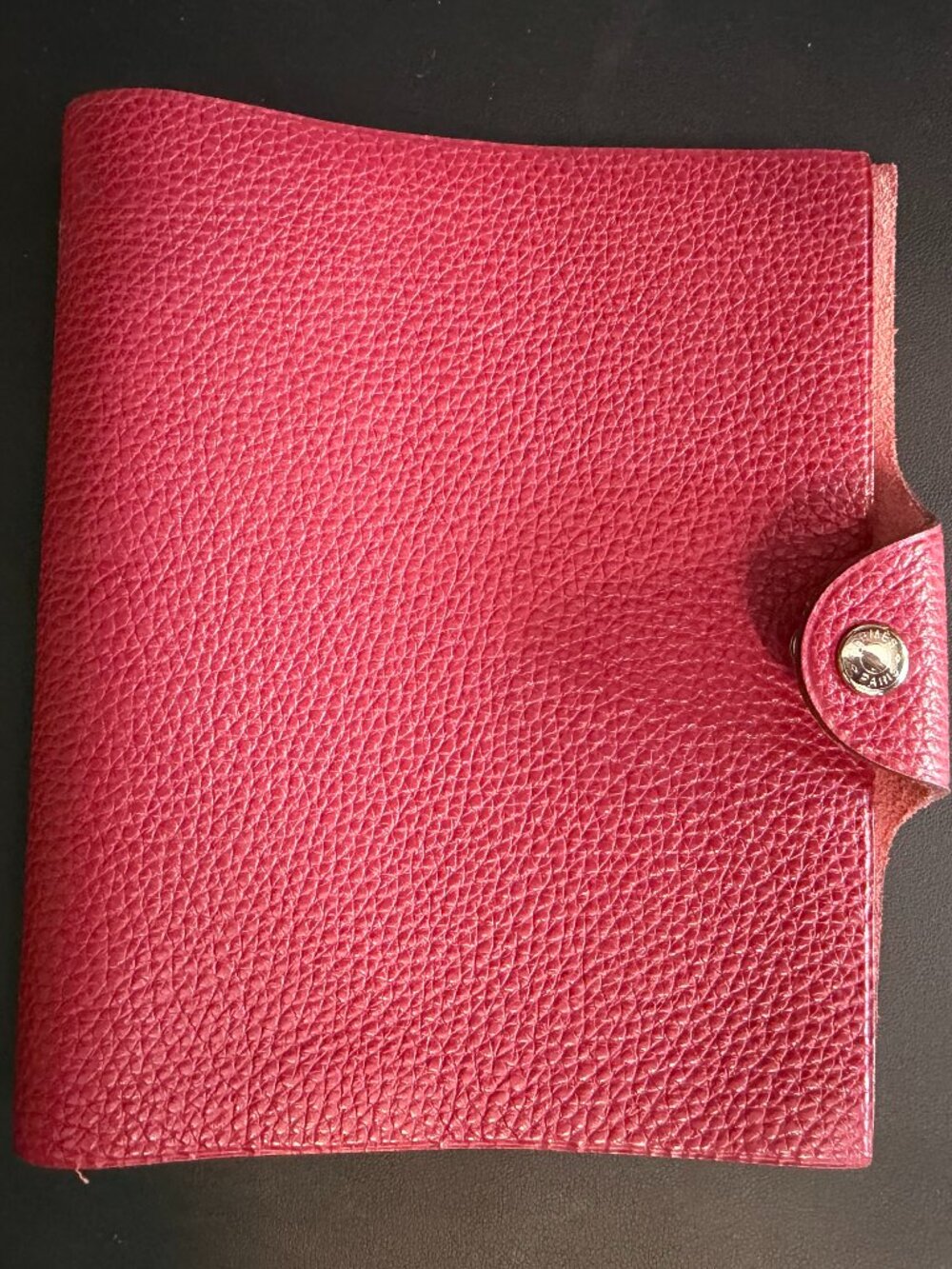 Hermès Paris Red Leather Notebook Cover w/ Hermès Notepad | Made in France | EUC